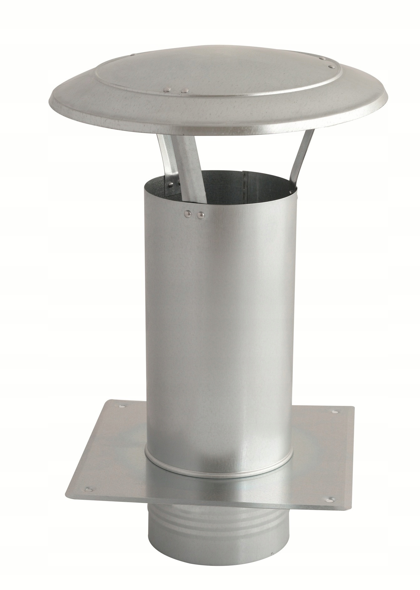 Komínový kryt, trubka a základna o průměru 100 mm, pozink Darco