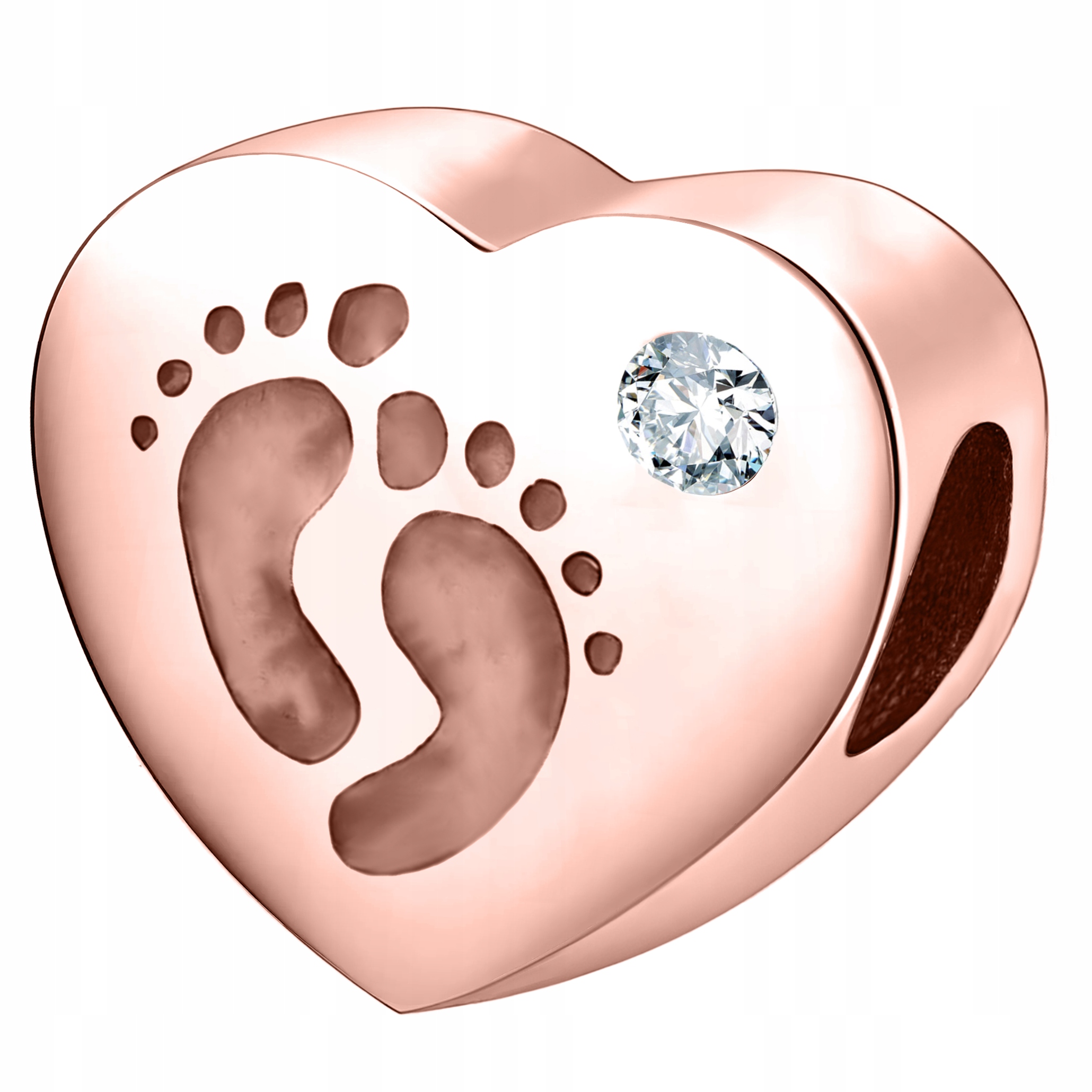 Růžový Charms Srdce Srdíčko Chodidla Zirkon Nohy Noha přívěsek beads