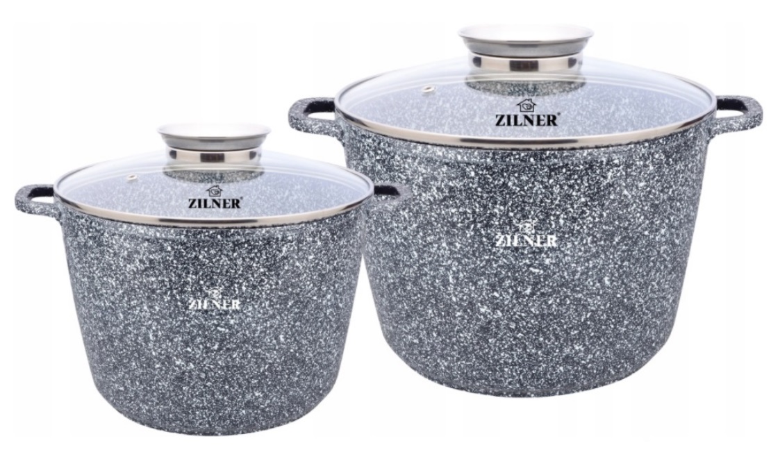 GARNKI CERAMICZNE MARMUREK W ZESTAWIE 6,2L 10 l 66