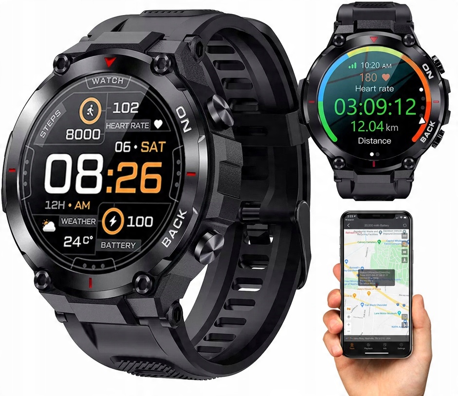 

Zegarek Smartwatch Gps Puls Pol Menu Wodoodporny