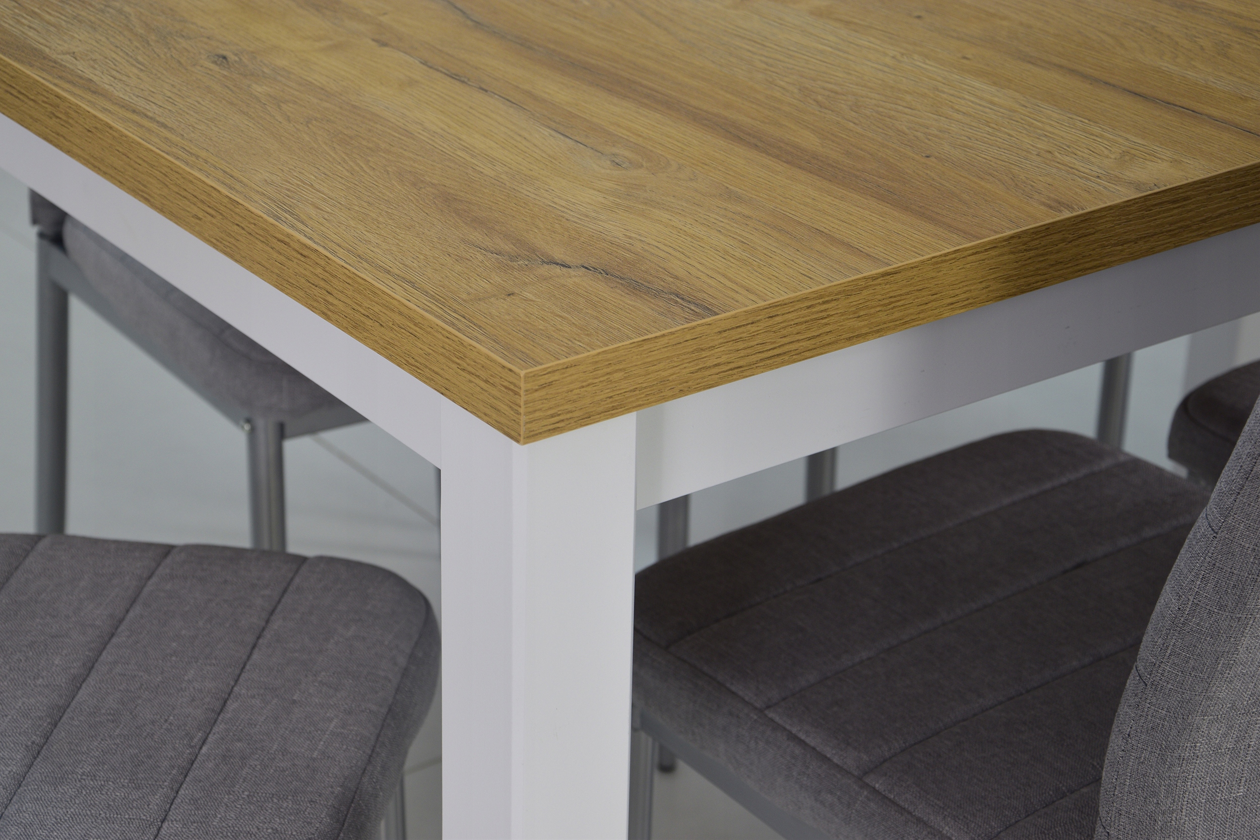 8 krzeseł szara tkanina + stół rozkładany kuchnia Liczba krzeseł w zestawie 8