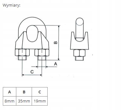 Zacisk do liny kabłąkowy 13 (szt.) Marka DROMET