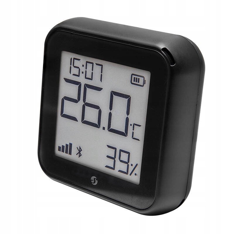 SHELLY H&T Gen 3 Matte Black Wyświetlacz z czujnikiem temperatury i wilgotności czarny — 3