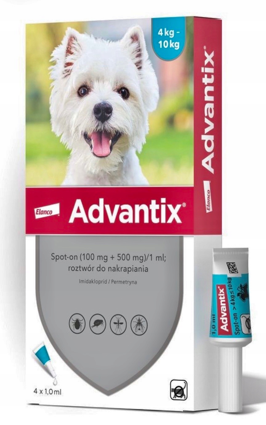 Advantix 4-10kg 4 x 1ml pchły/kleszcze