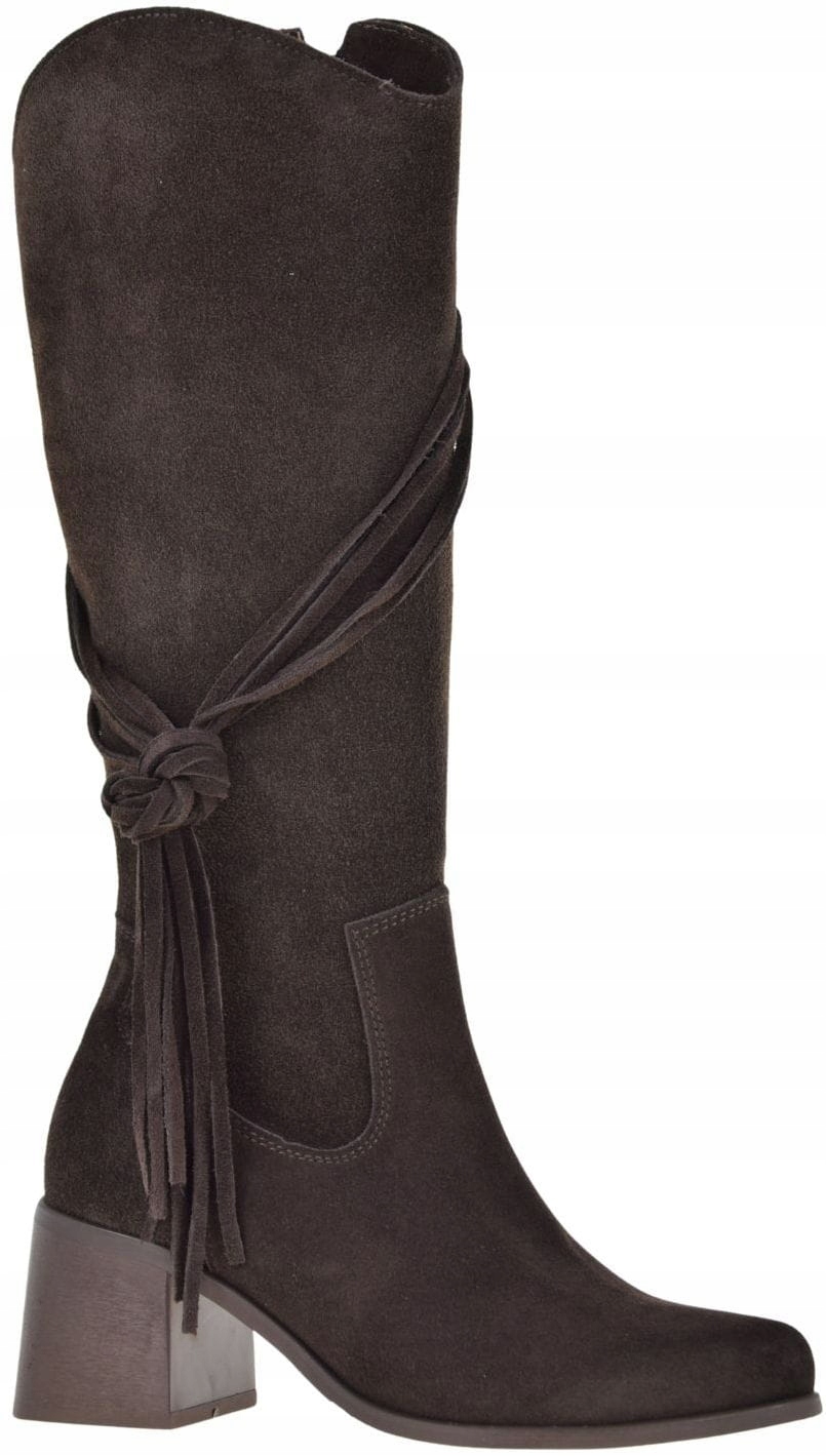 Dámské boty Lewski 3900, hnědé, elegantní kovbojské boty , z přírodní kůže, Vel. 38