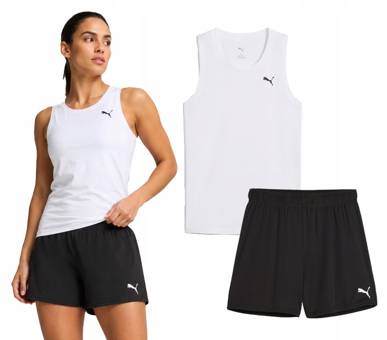 Dámský sportovní set Puma pro posilovnu, fitness top a kraťasy, velikost XL