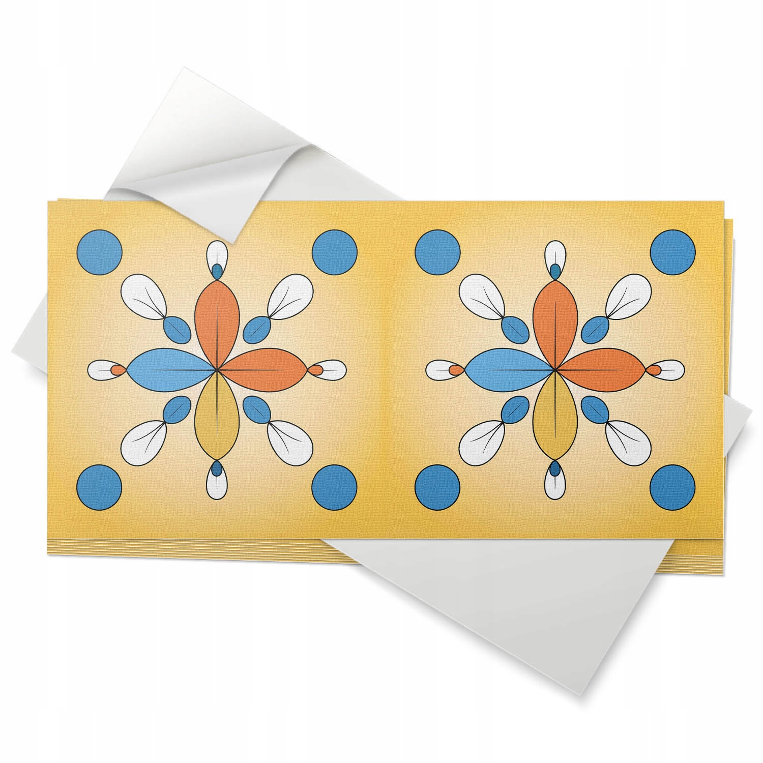 Vinylové samolepící dlaždice 10 ks 40x20 cm Geometrický květinový vzor
