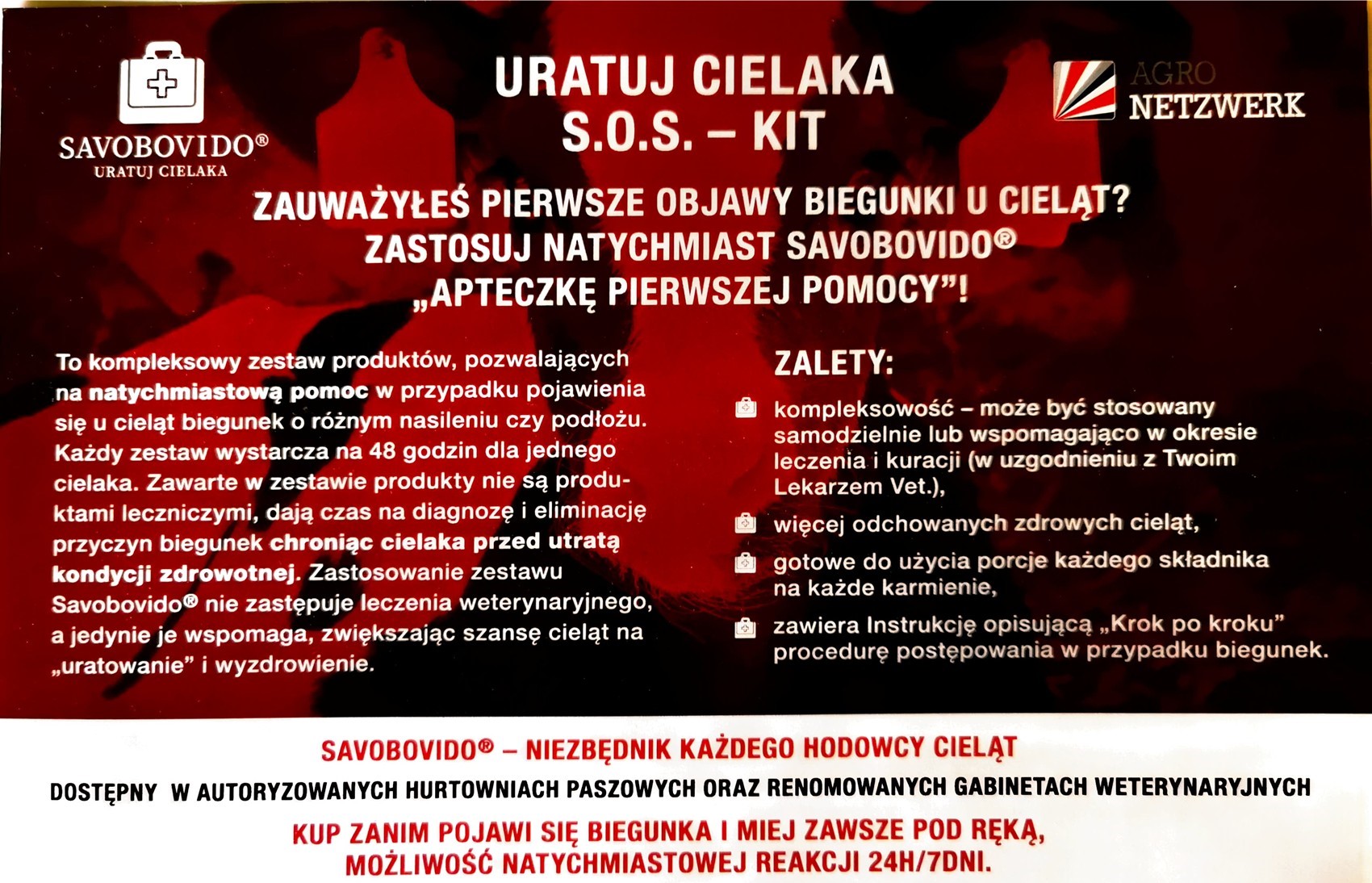 Na biegunki u cieląt "URATUJ CIELAKA-SAVOBOVIDO" EAN (GTIN) 5902135451984