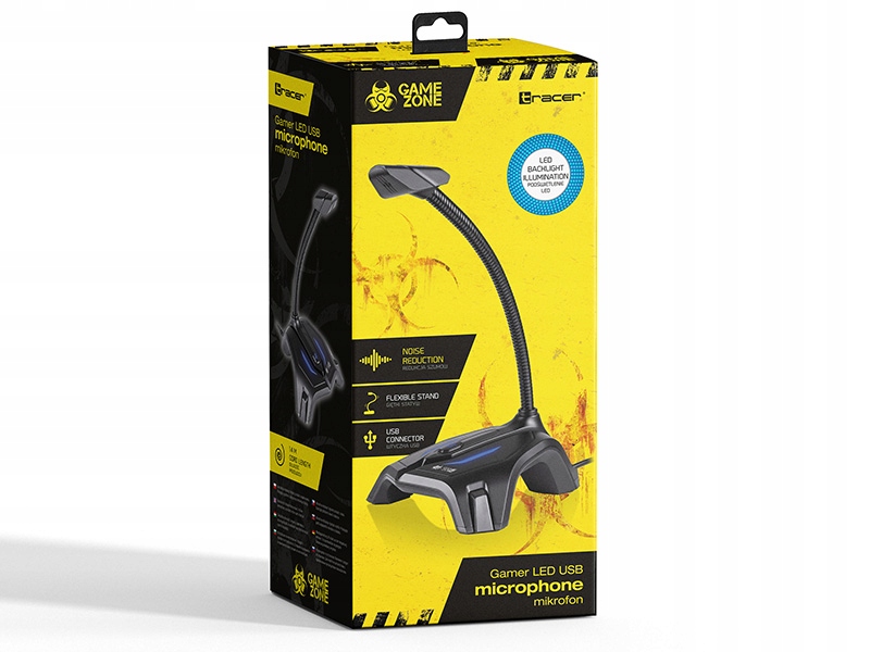 Mikrofon Tracer Gamezone Gamer LED Waga produktu z opakowaniem jednostkowym 0.15 kg