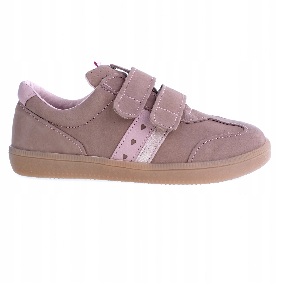 Półbuty Mazurek Barefoot 1362 Mocca Pink na rzepy roz.37