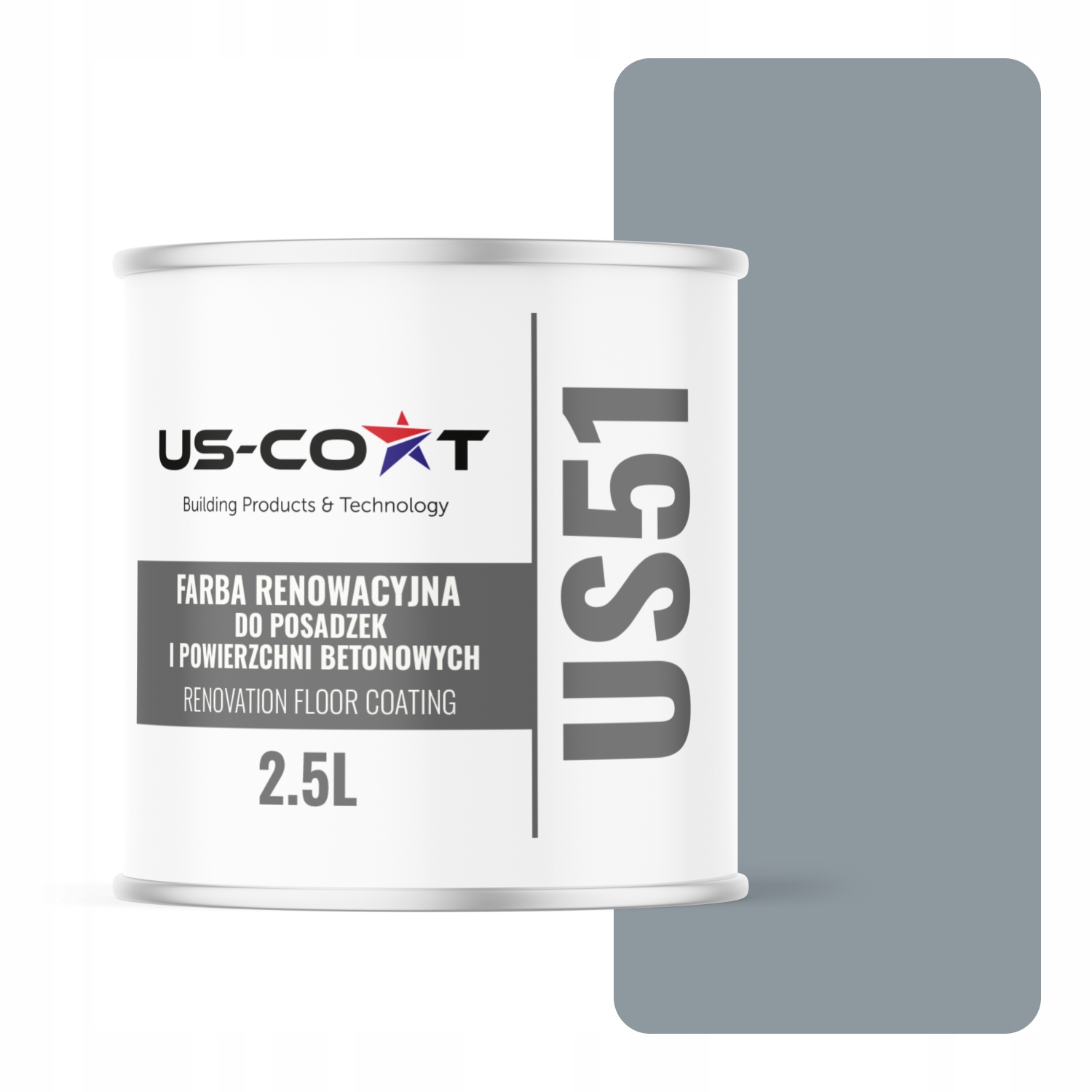 Farba Na Renováciu Podláh Betón Garáž Šedomodrá RAL7001 Mat 2,5 L