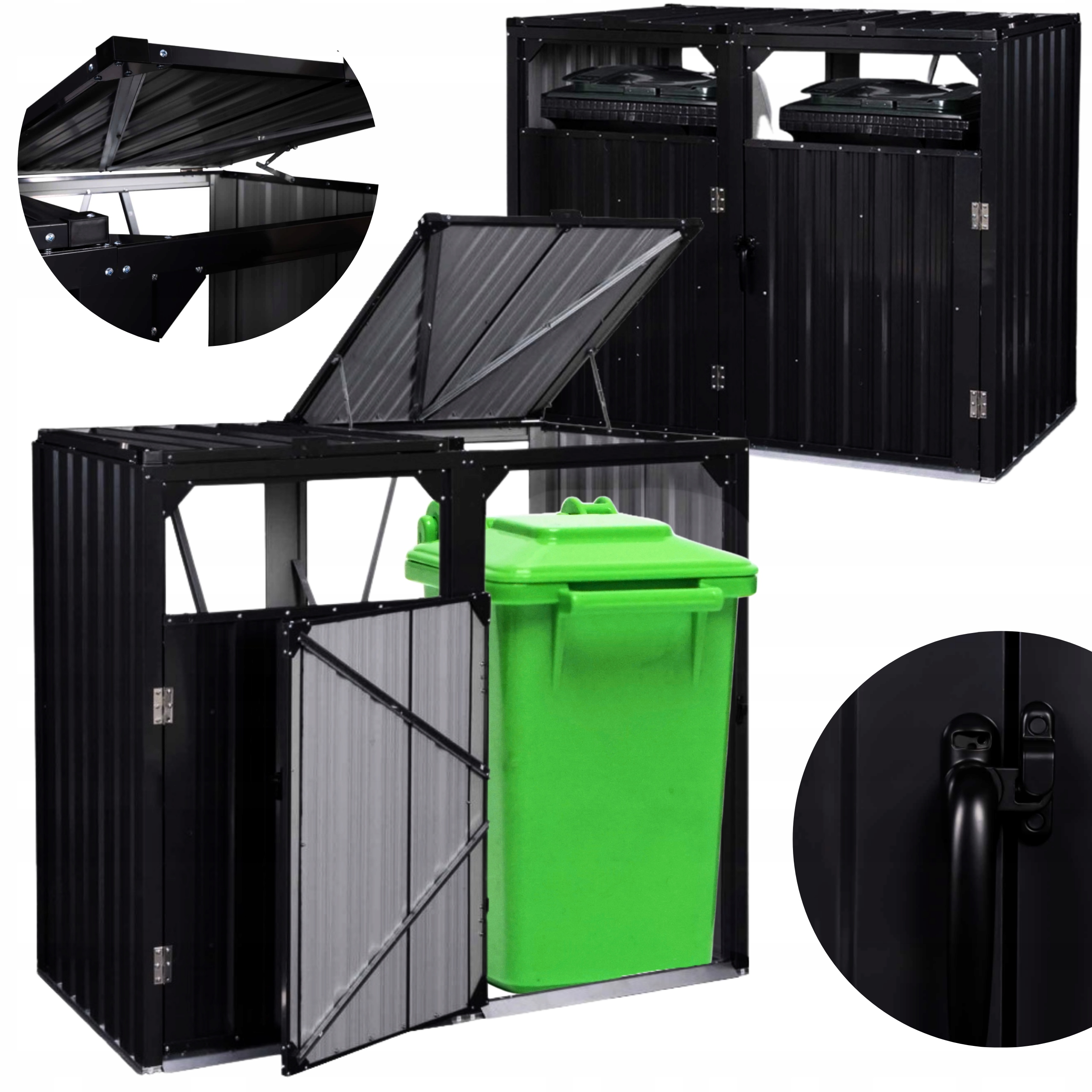Obudowa Metalowa Na Kosze Na Śmieci 2x240 L Zabudowa Podwójna Na Pojemniki