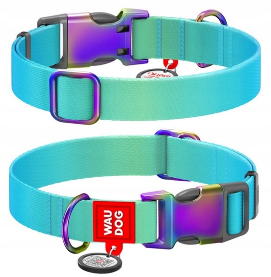 Levně Obojek Pro Psa Nylonový Silný Gradient Modrý Waudog Recycled Vel. XL