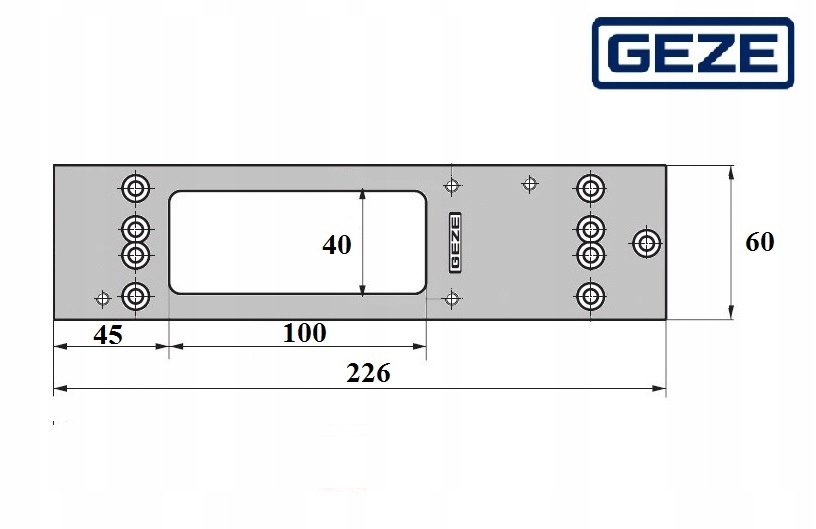 GEZE Płyta montażowa do TS 3000 V srebrna Zastosowanie uniwersalne