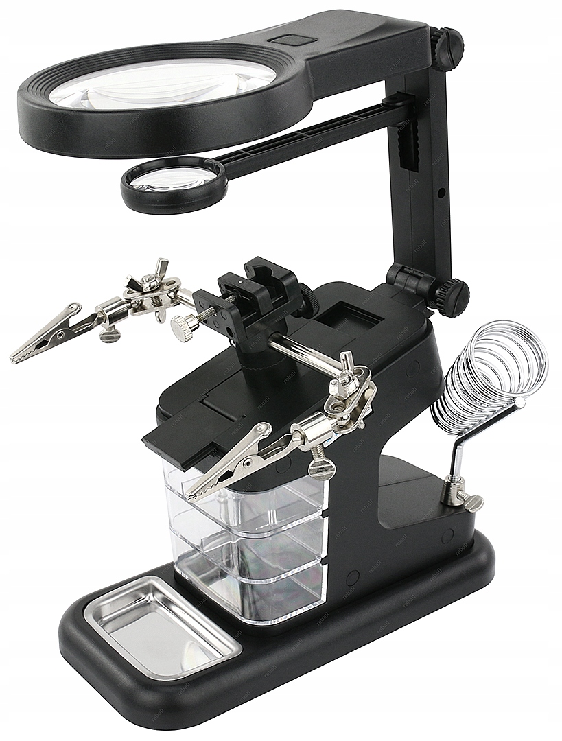 

Trzecia Ręka Uchwyt Lupa 70mm/3x 30mm/4,5x 10xLED