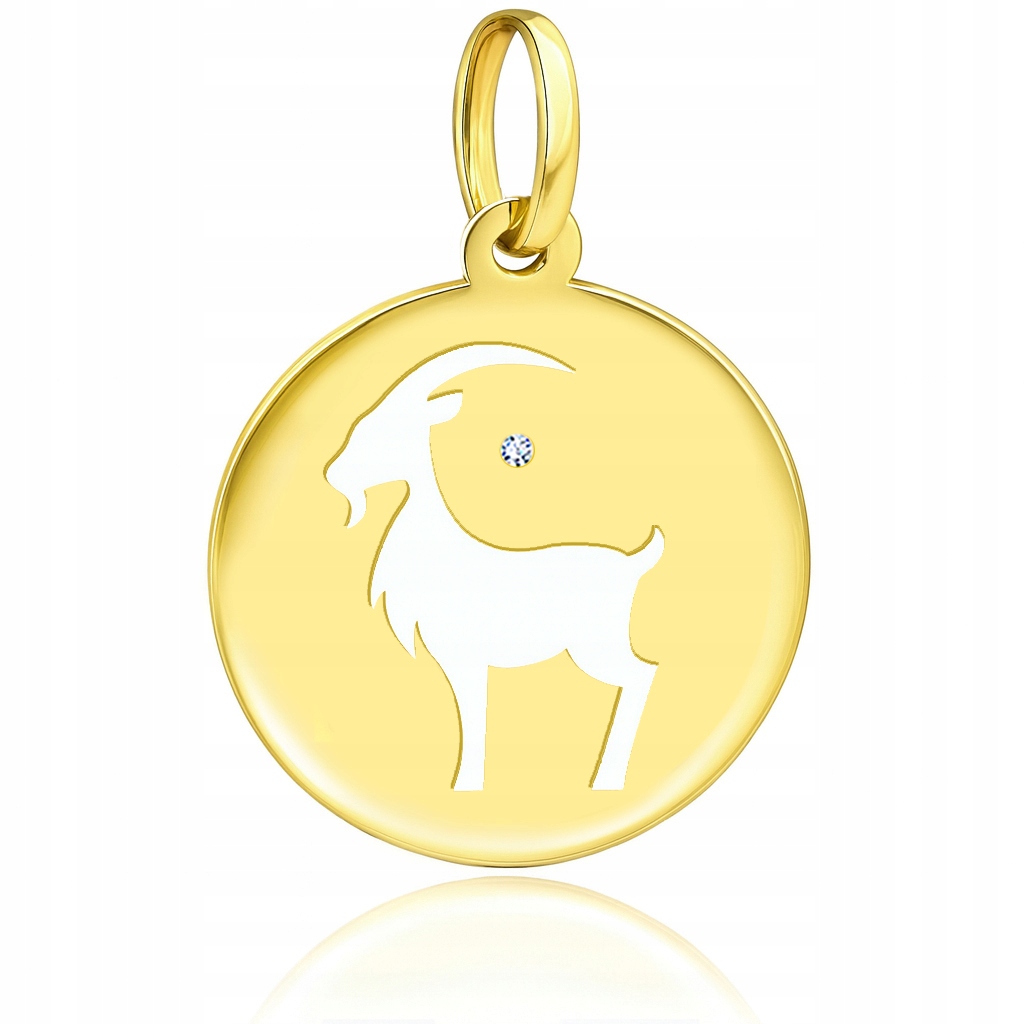 Zlatý přívěsek znamení zvěrokruhu kozoroh s briliantem Pr. 585