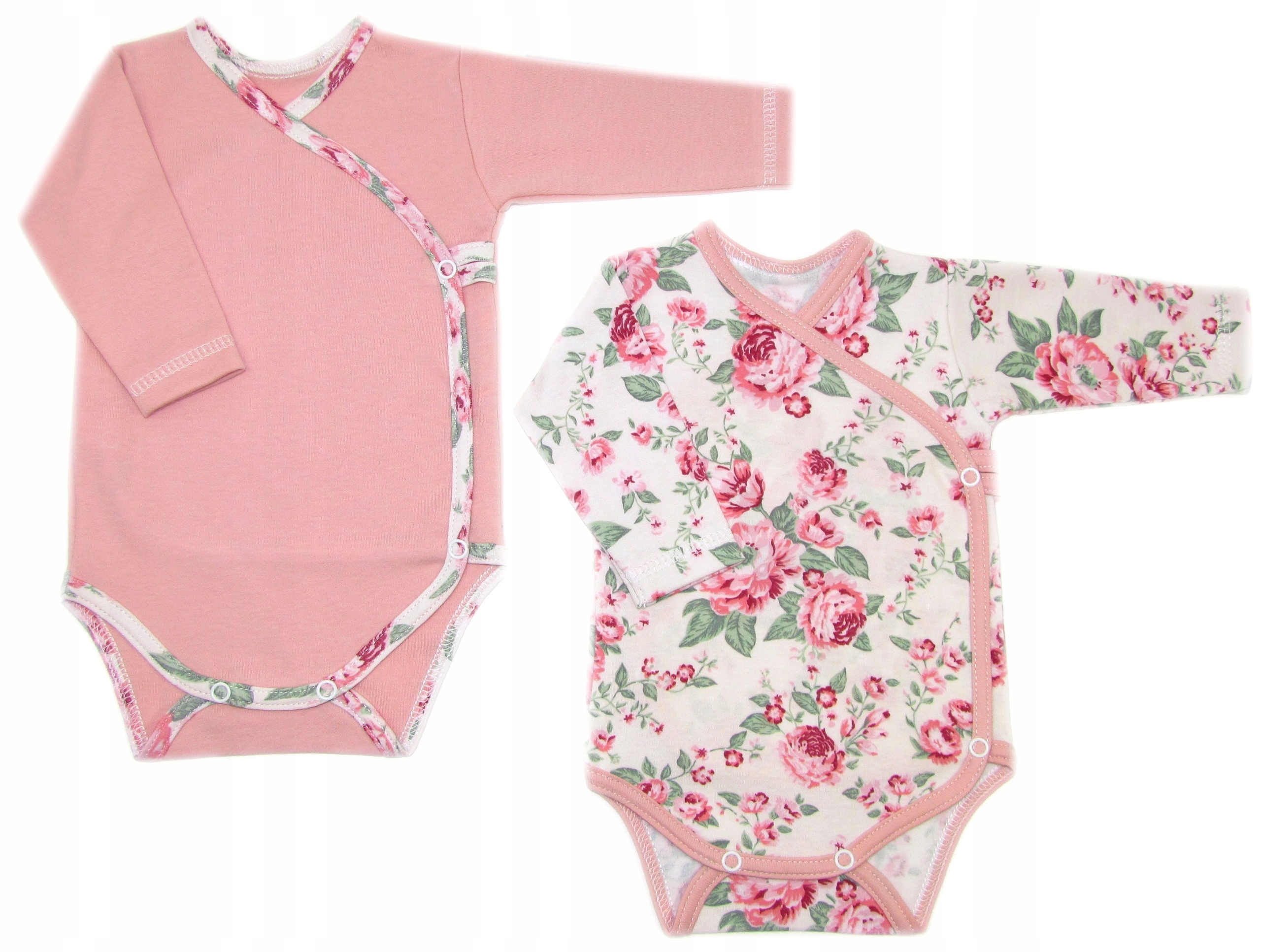 

2-pack Body Kopertowe Długi Rękaw r.56 Róże /63/