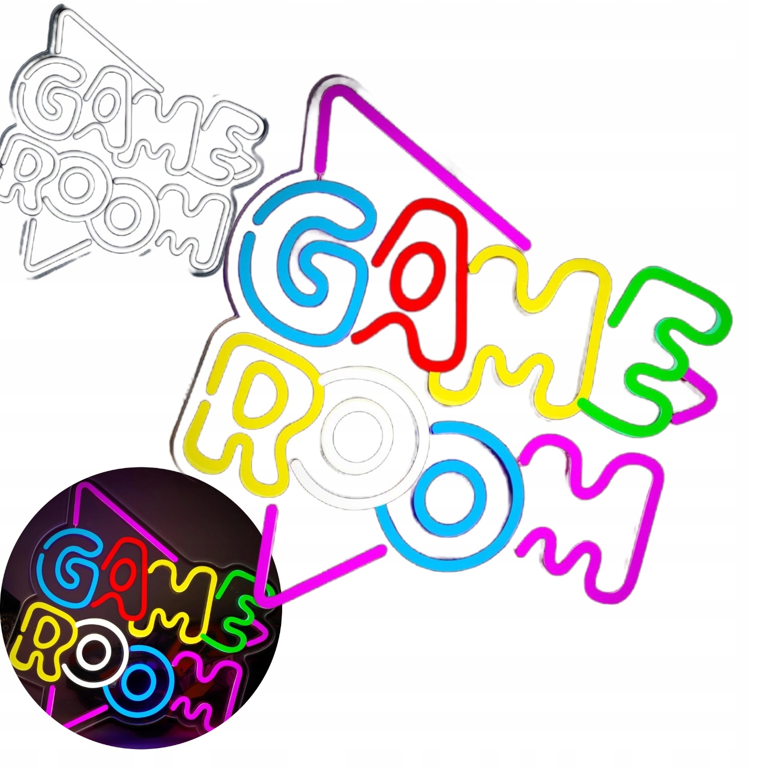 Neon Led Usb Na Zeď Značka Game Room Nápis Neonový