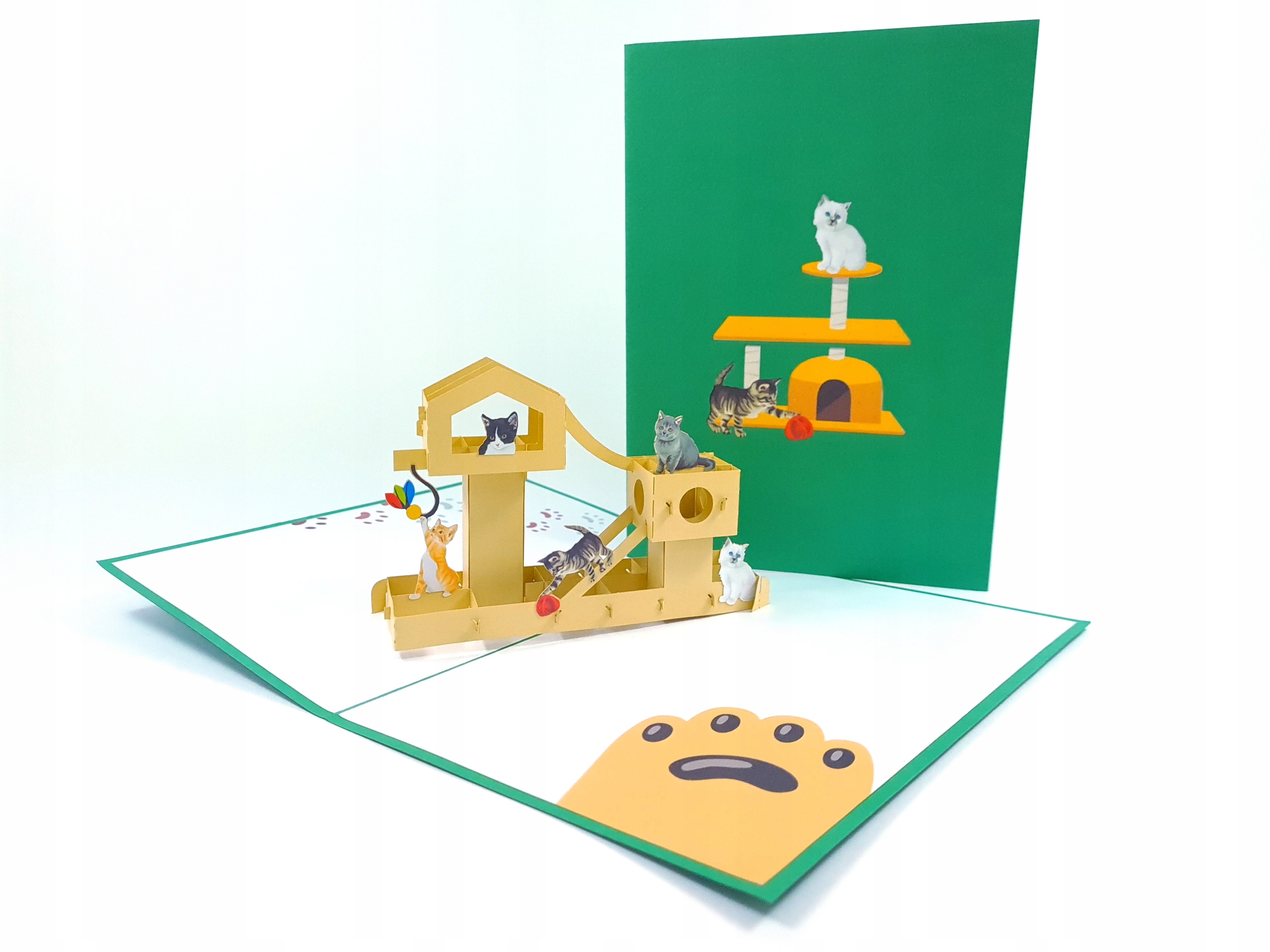 Domek Dla Kotów Kartka 3D Urodziny Imieniny Dzień Dziecka Wyjątkowa