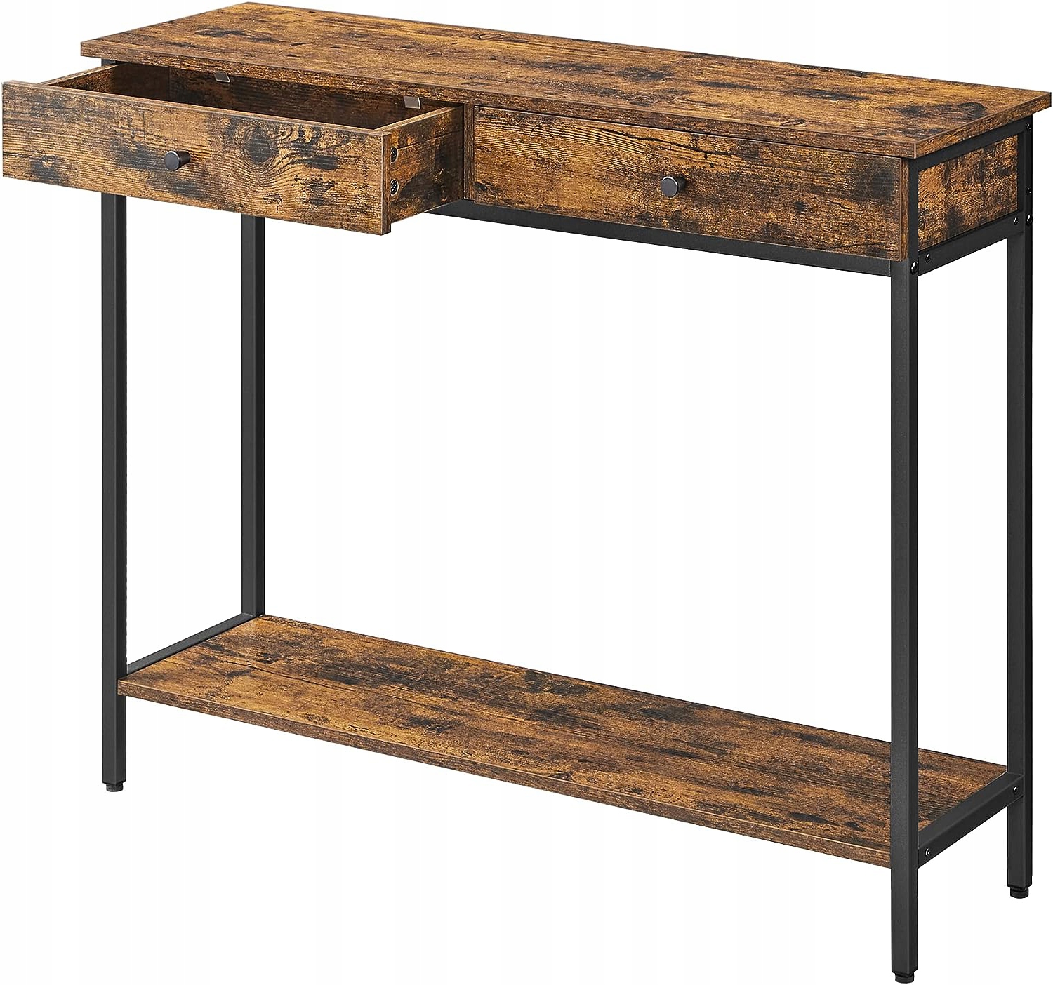 Rustikální konzolový stolek 100 cm se dvěma zásuvkami Loft