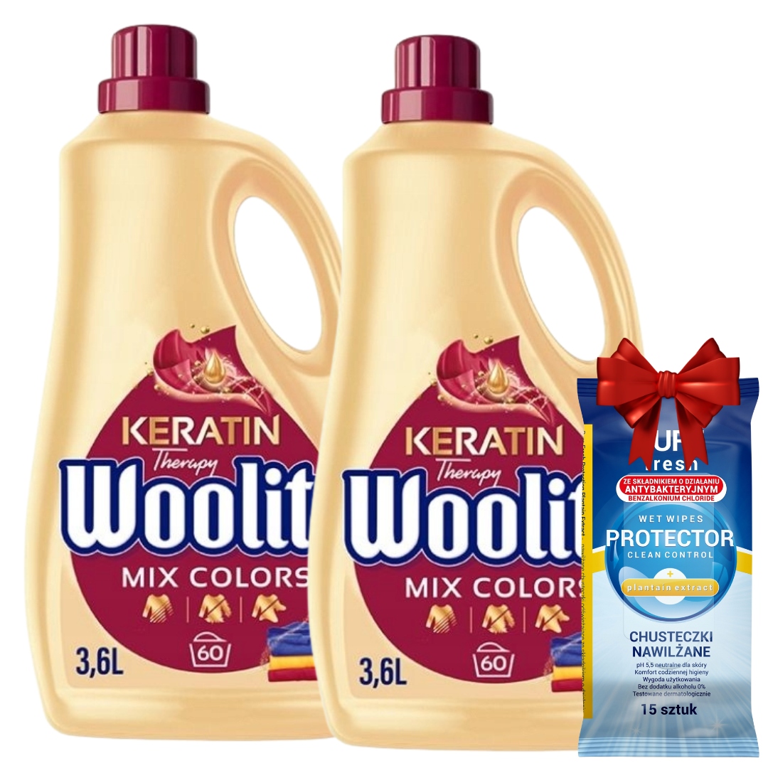 Woolite Tekutý prací prostředek Color 2x3,6 l (120 praní) Dárek