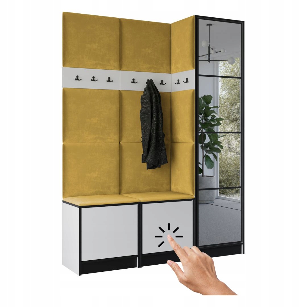 Šatní skříň Costa 20 bílá látka žlutá Vzor 1