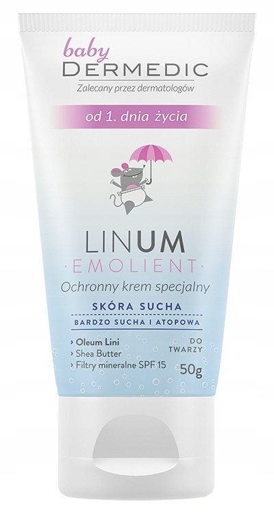 DERMEDIC Emolient Linum Baby krem ochronny SPF 15