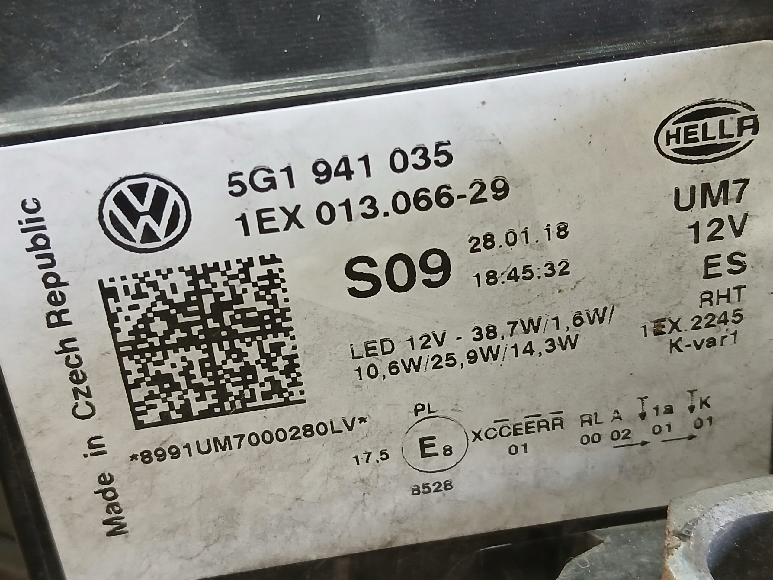 light front left VW GOLF VII 7 LIFT 17- FULL LED 5G1941035