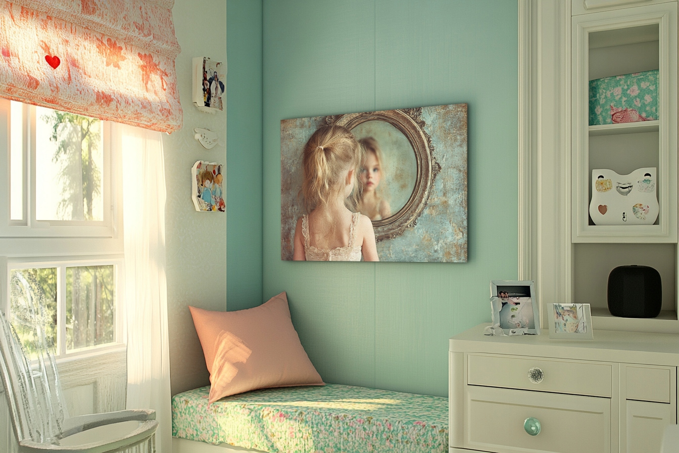 Obraz Na Plátně Canvas Dívka Balet Zrcadlo Odraz Vintage 80x80