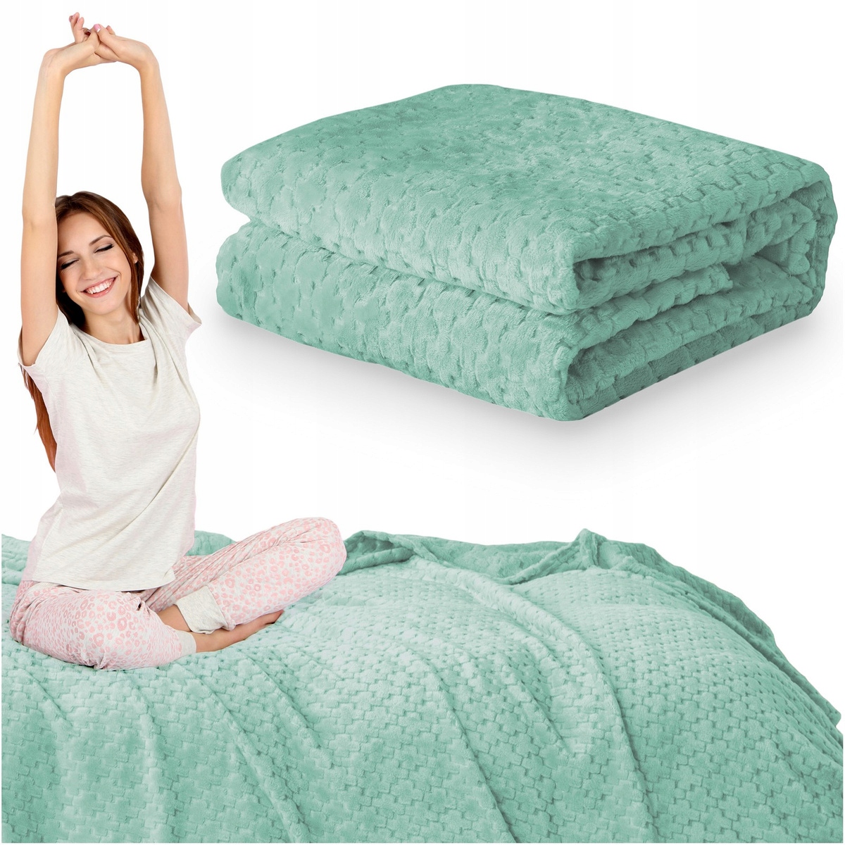 Deka 200x220 Přehoz na postel pohovka Mikrofibra plyšová lisovaná Gediz