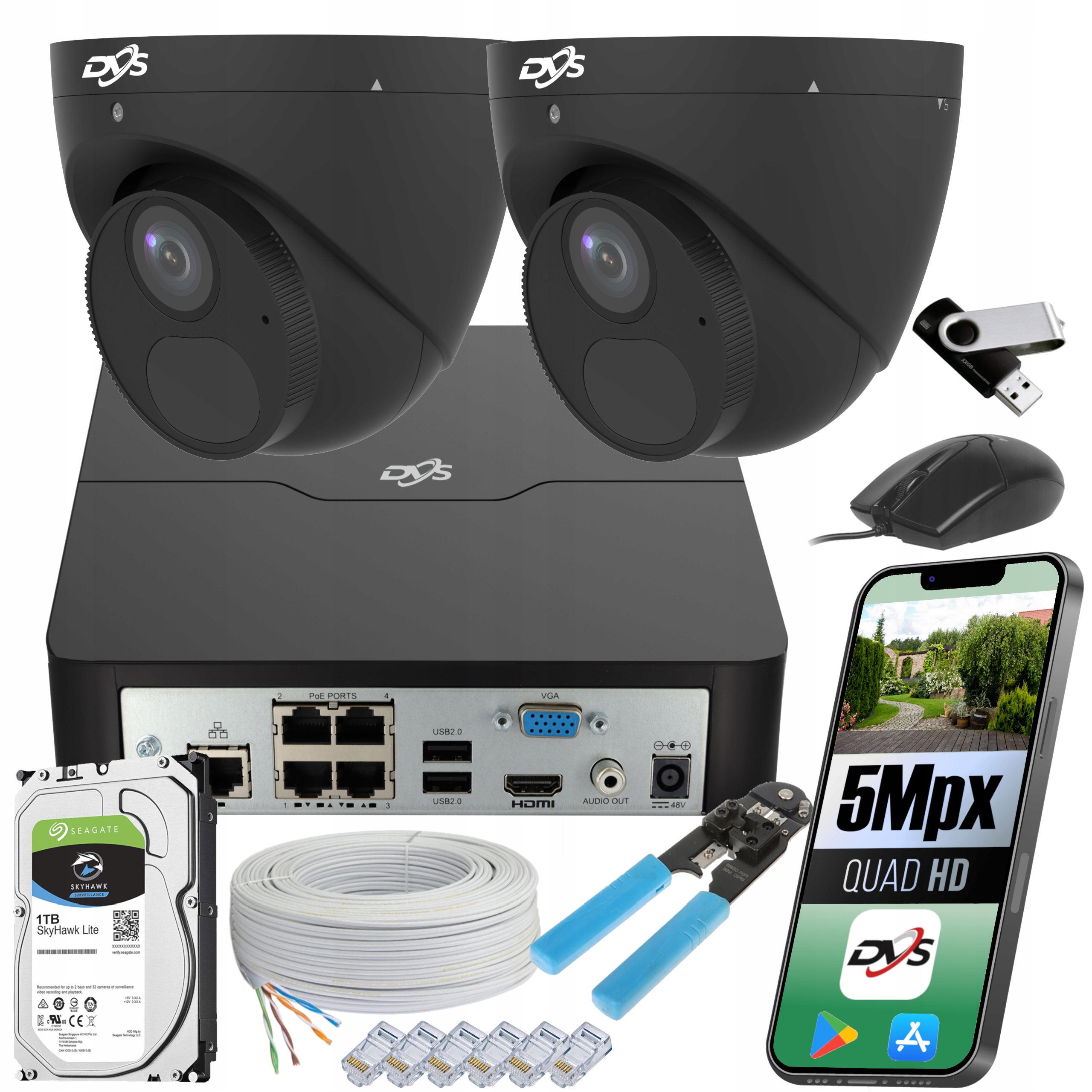 Monitorovacia Sada 2 Vonkajšie Ip Kamery 5 Mpx S Mikrofónom Disk