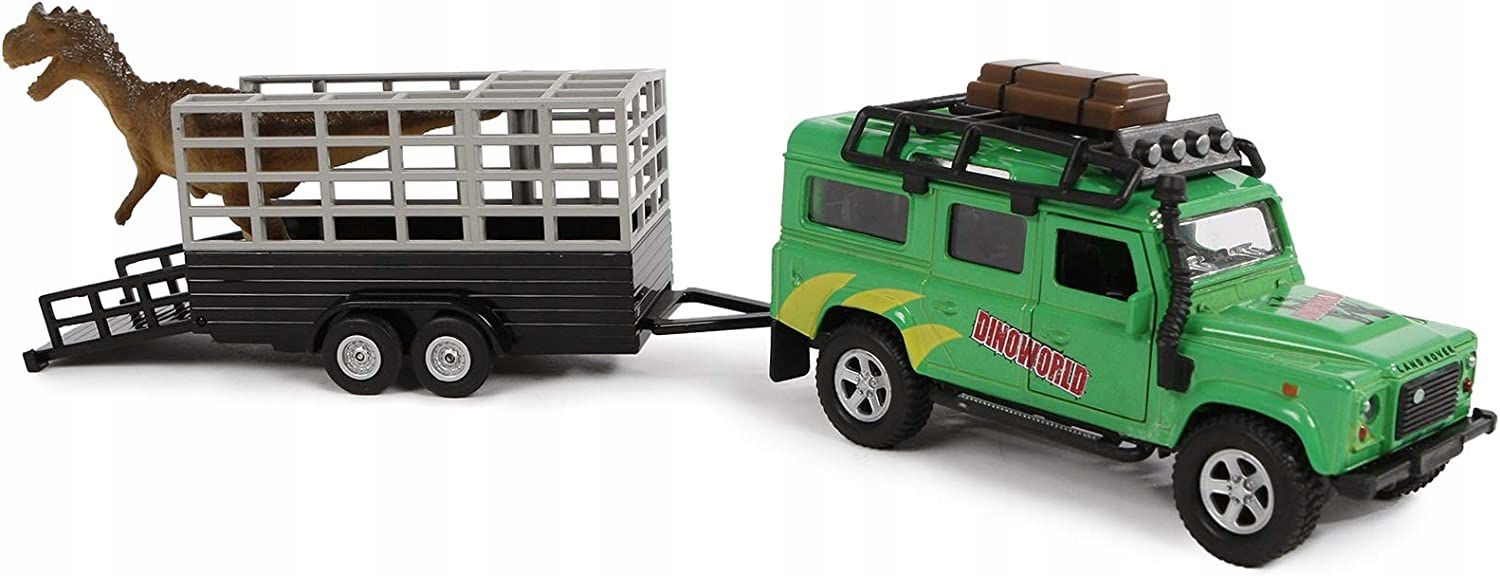 

Auto Land Rover Przyczepa Z Dinozaurem