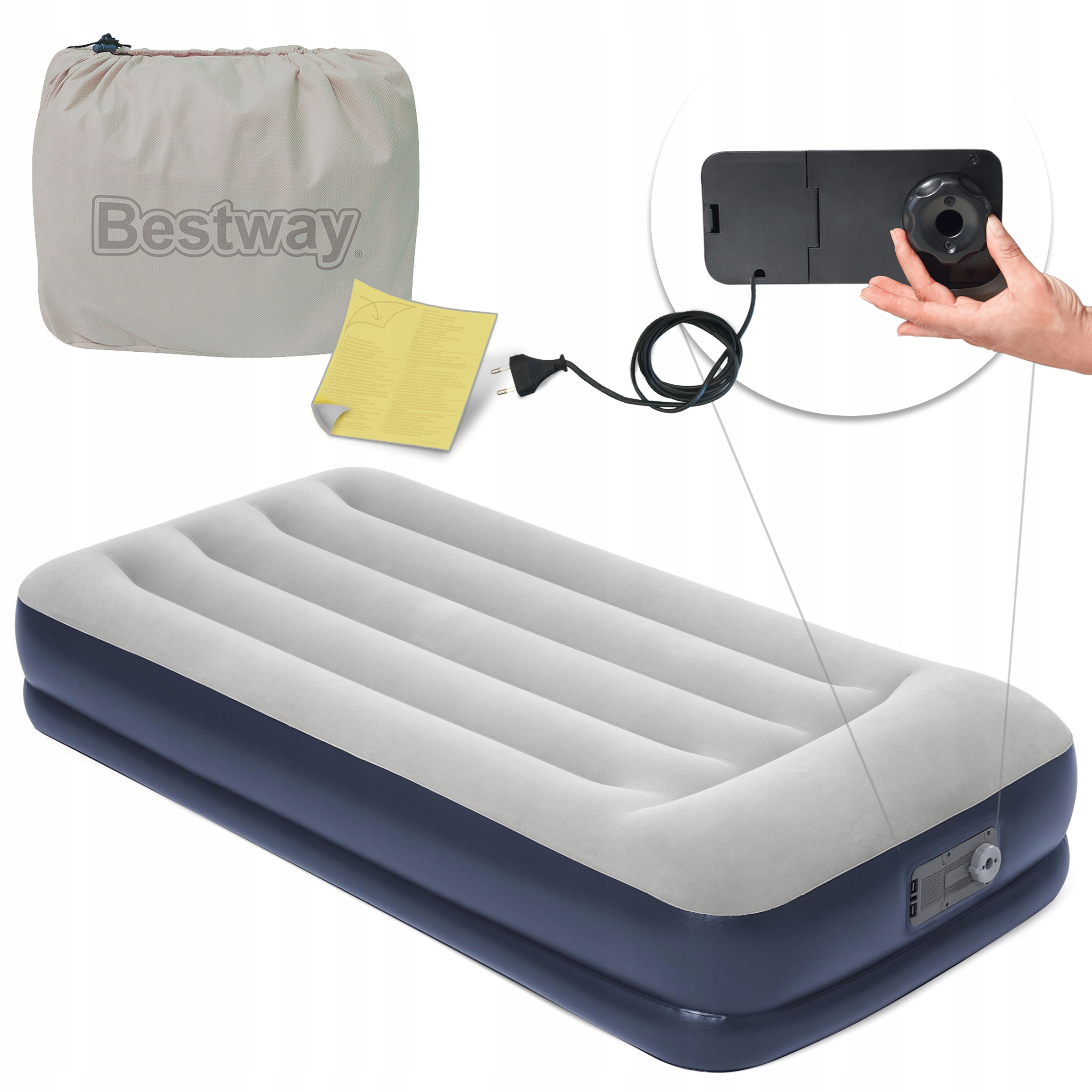 

Materac dmuchany do spania pompka 191x97cm Bestway