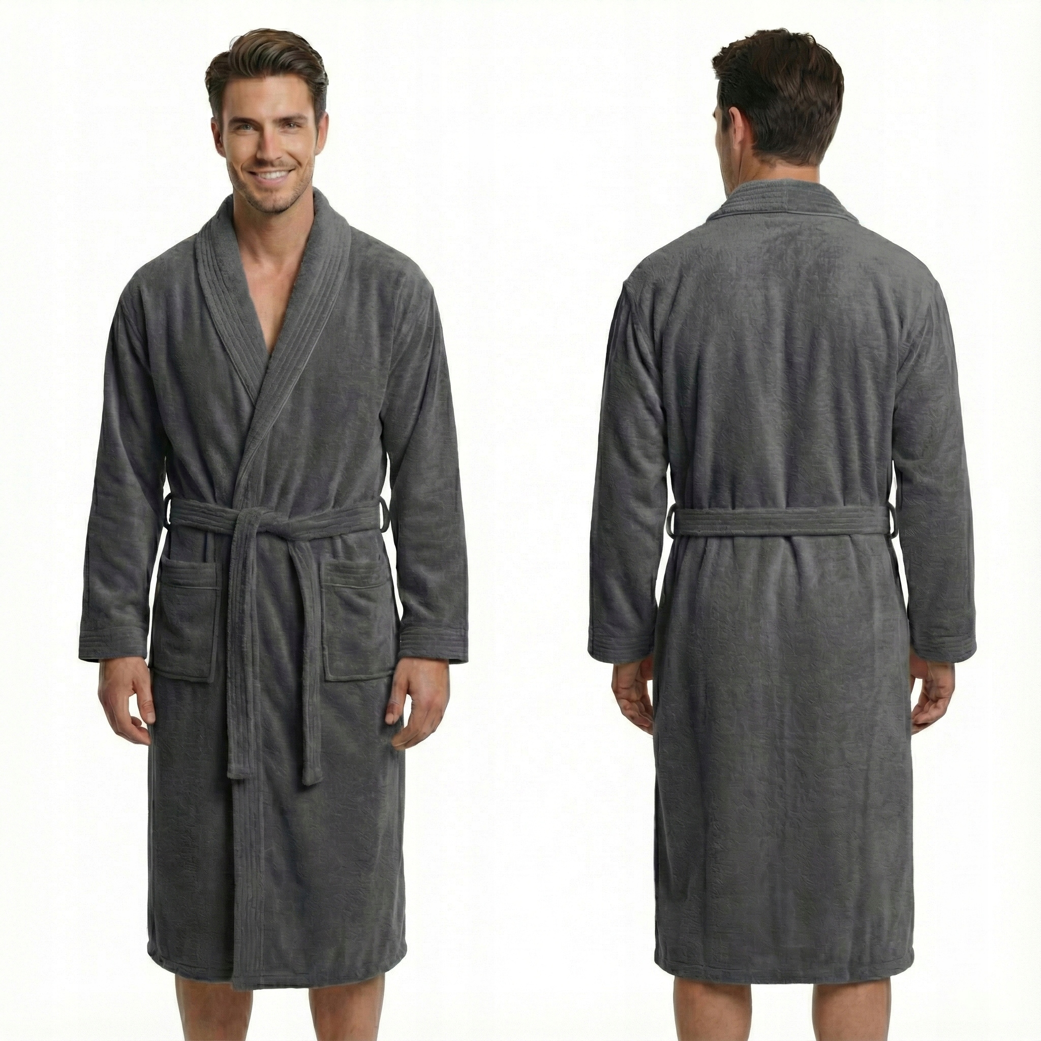 Pánský župan Tlustý 100% Bavlna Froté Lamovka Enzo Hotel Šedá XXL