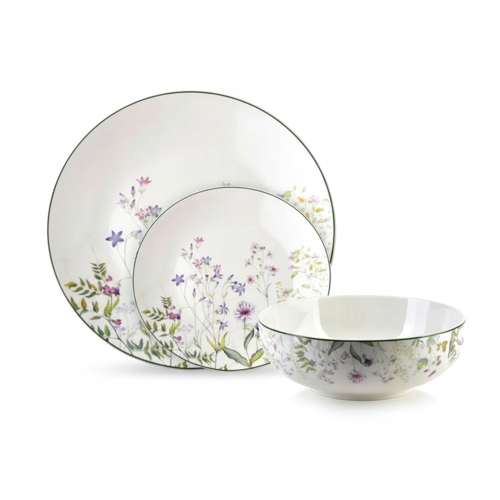 Obedový Servis Pre 6 Osôb, Sada Tanierov 18 Kusov, Porcelán Do Umývačky Riadu, Biela