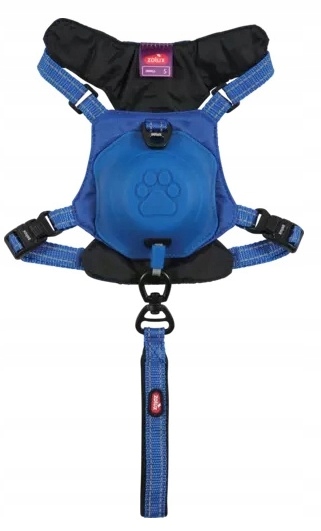 Levně Postroj pro psa s vestavěným automatickým vodítkem Zolux Easyride M modrý