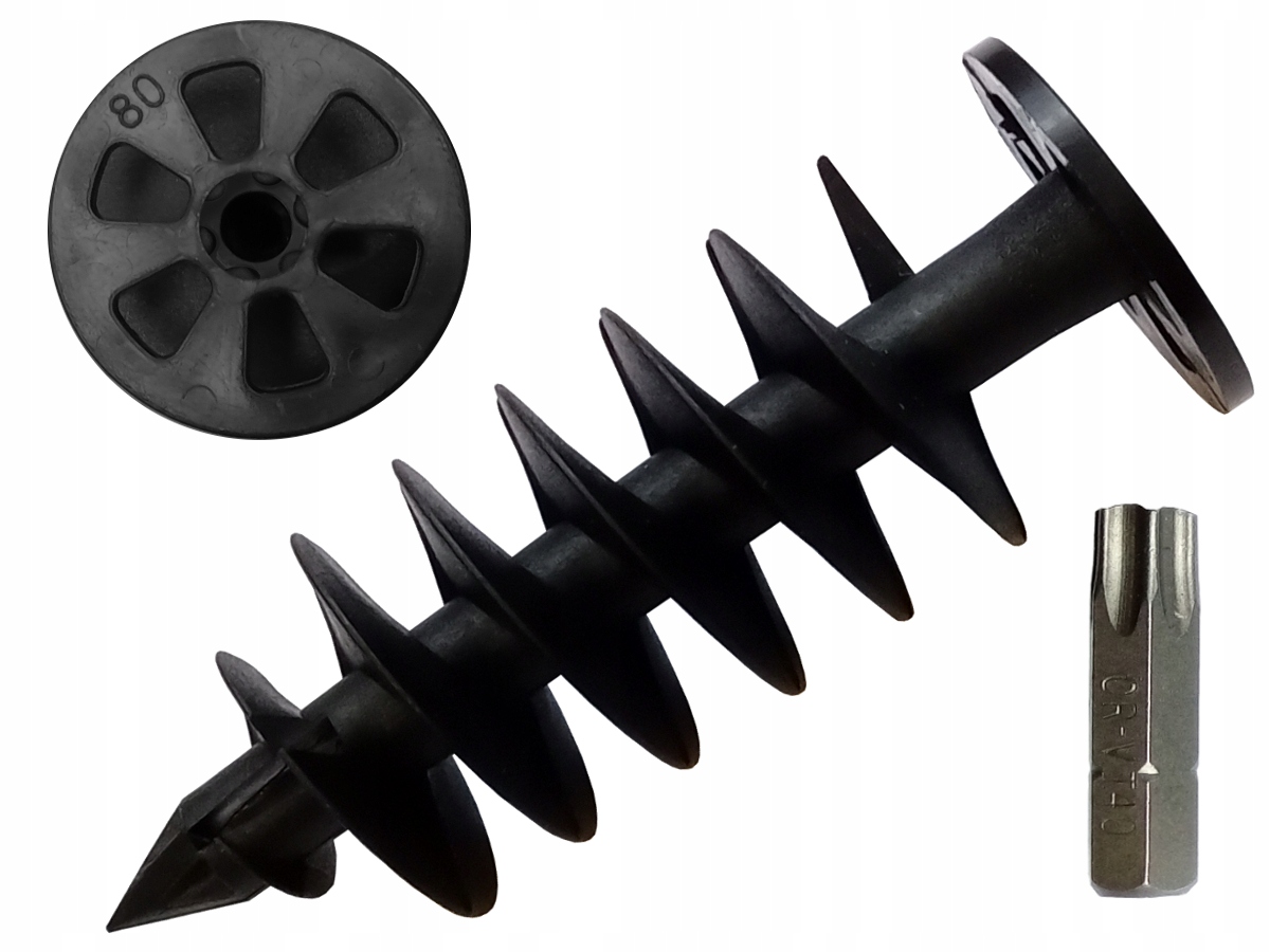 KOŁKI SPIRALNE DO STYROPIANU 80MM 50szt + GRATIS