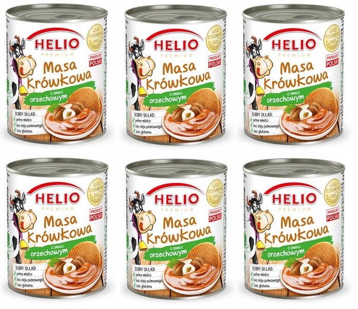 Levně 6 x 400 g Helio Tekutý karamel s oříškovou příchutí Karton