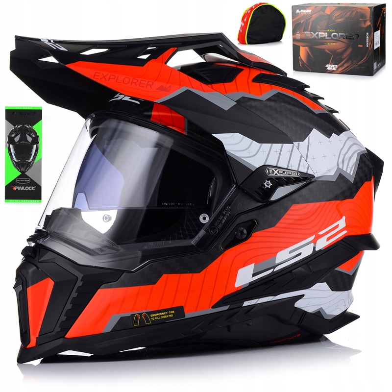 Motocyklová Prilba LS2 MX701 Explorer Carbon Trick Pinlock Blenda 22.06