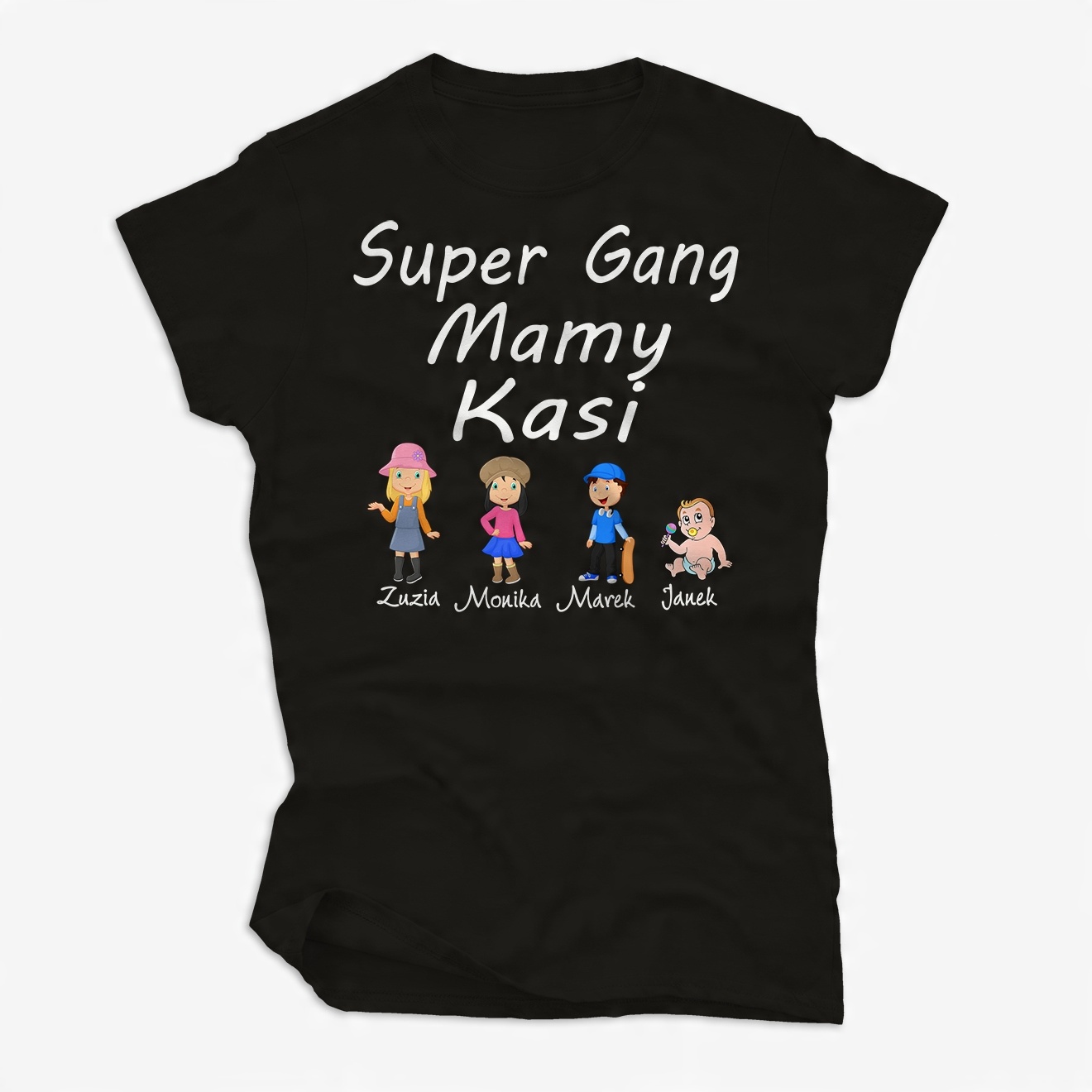 

Koszulka Super Gang Mamy z imieniem na prezent S