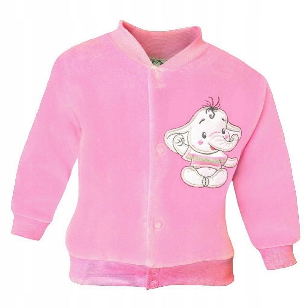 

Sweterek-Bluza niemowlęca welurowa rozpinana róż