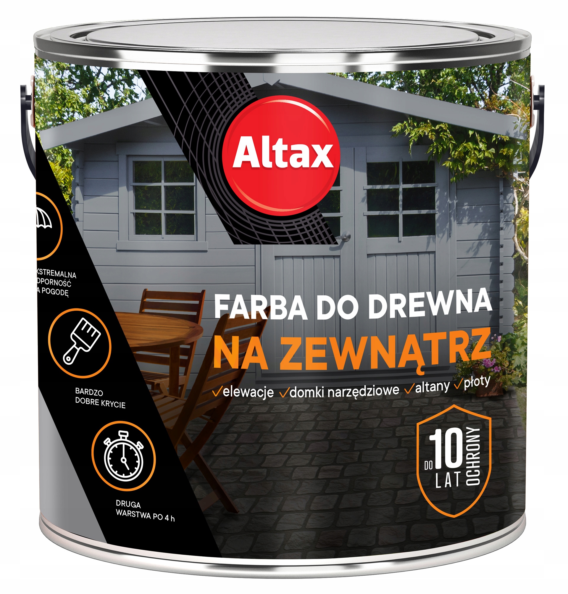 Altax Farba do Drewna Na Zewnątrz 2.5L Ciemny brąz