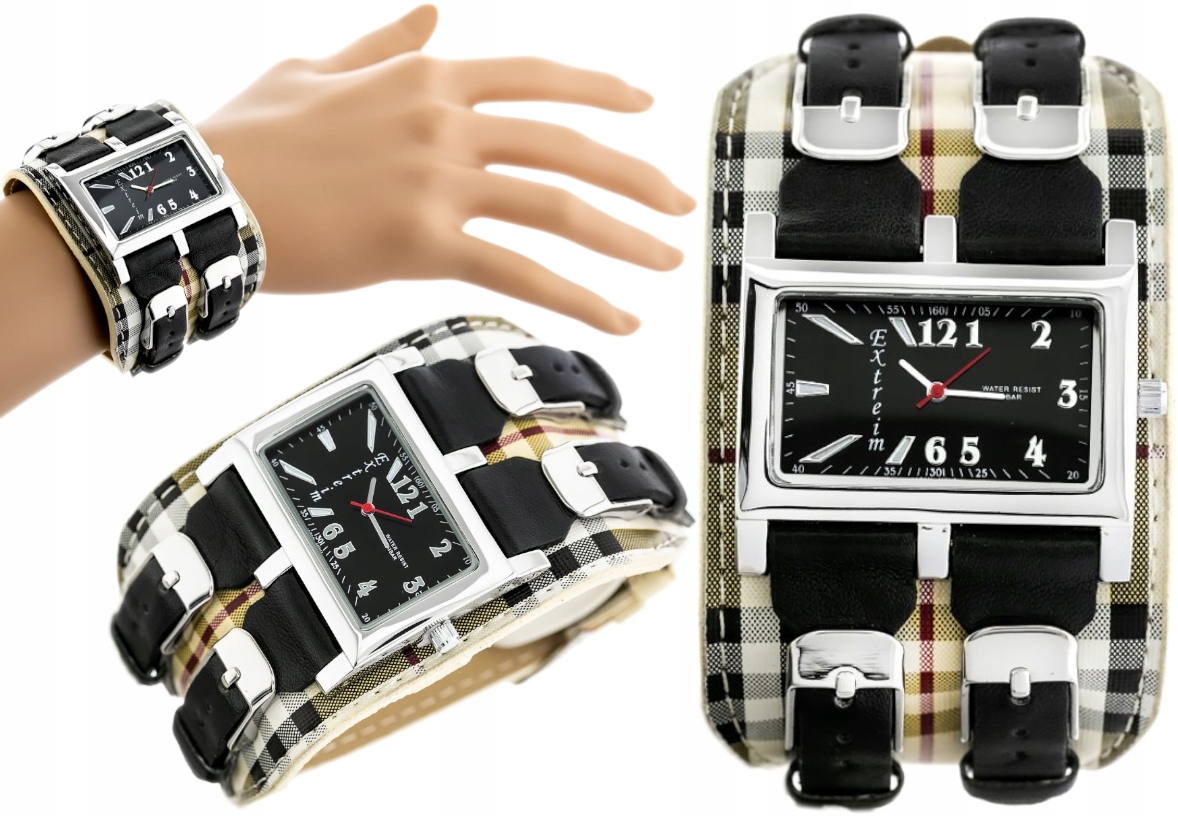 

Stylowy Zegarek Damski Extreim Na Czarnym Pasku