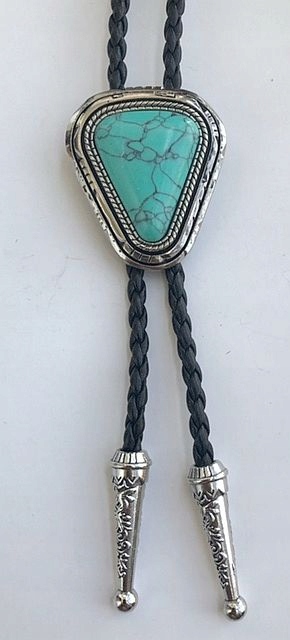 Bolo kravata western tyrkysová pletená přírodní kůže bolo tie