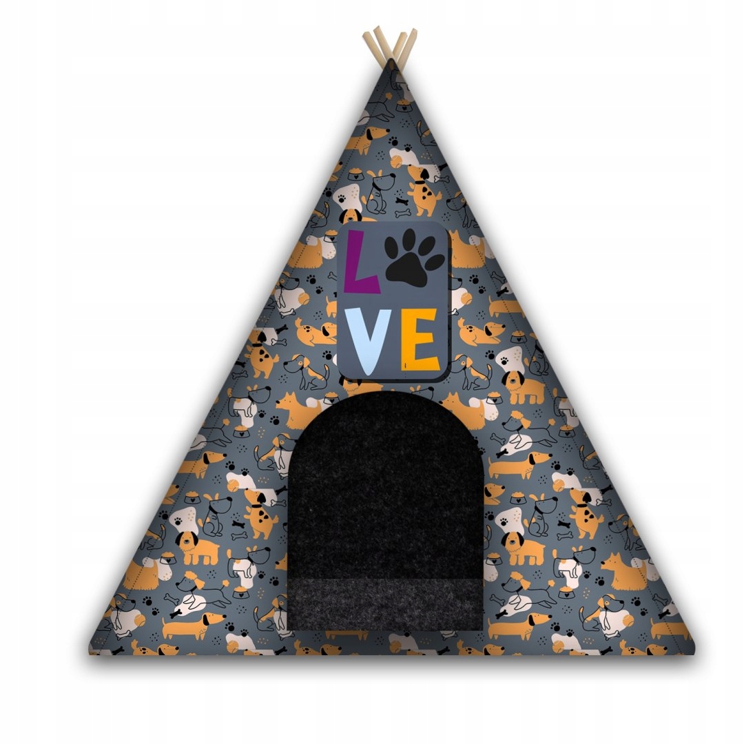 Tipi pro psa/kočku s polštářem Love Dogs Grey L