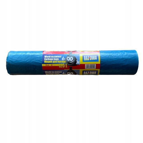 

Worki foliowe duże na śmieci 120L 25 szt na rolce