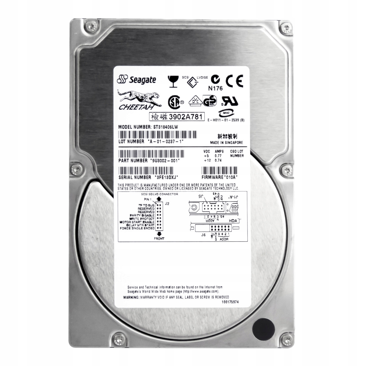 Seagate Cheetah 36ES 18.4GB 10K 4MB Scsi U160 3.5'' ST318406LW