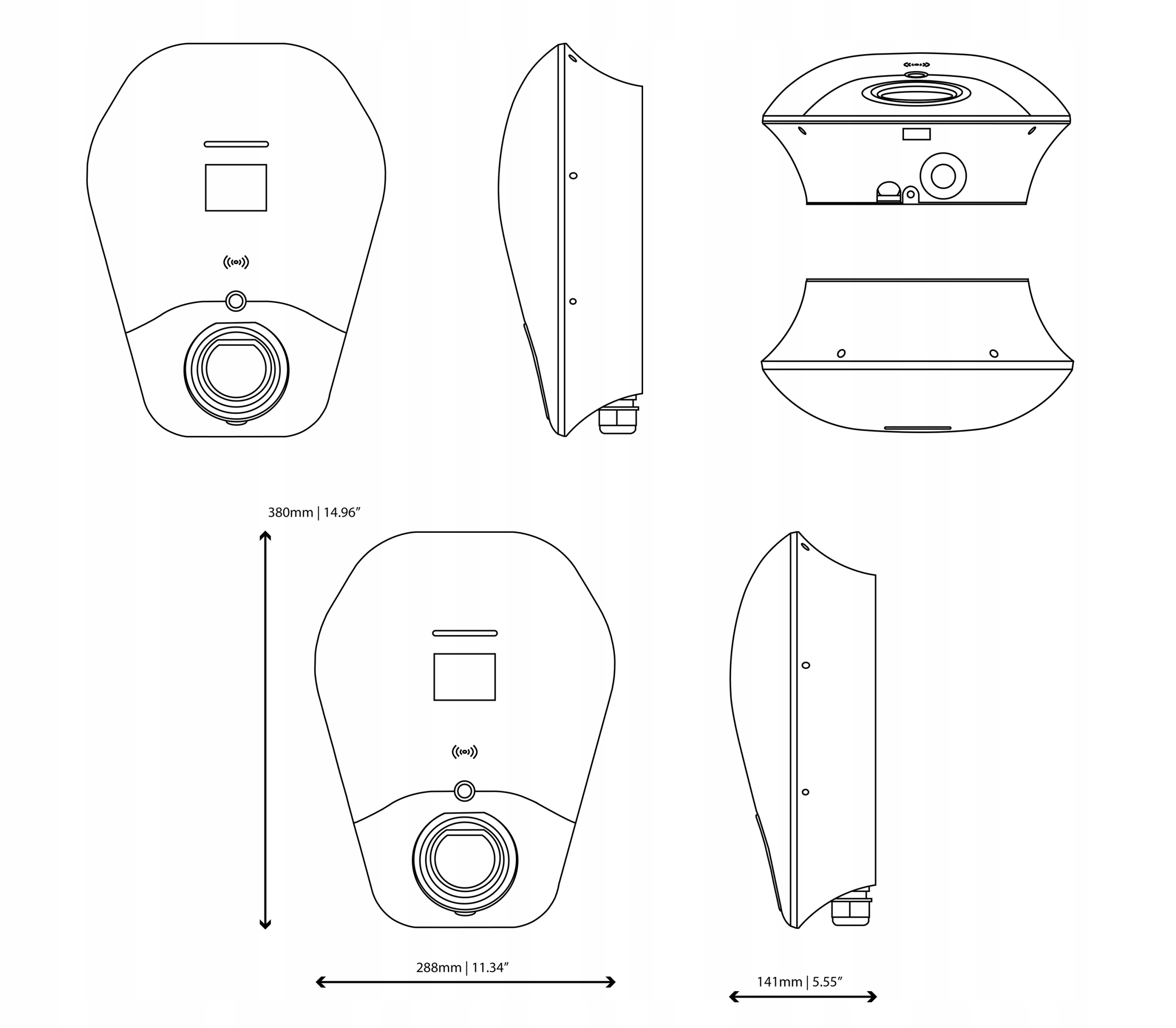 Stacja ładowania Xchange Charger Select 22 kW AC kontrola RFID / App Napięcie 400 V