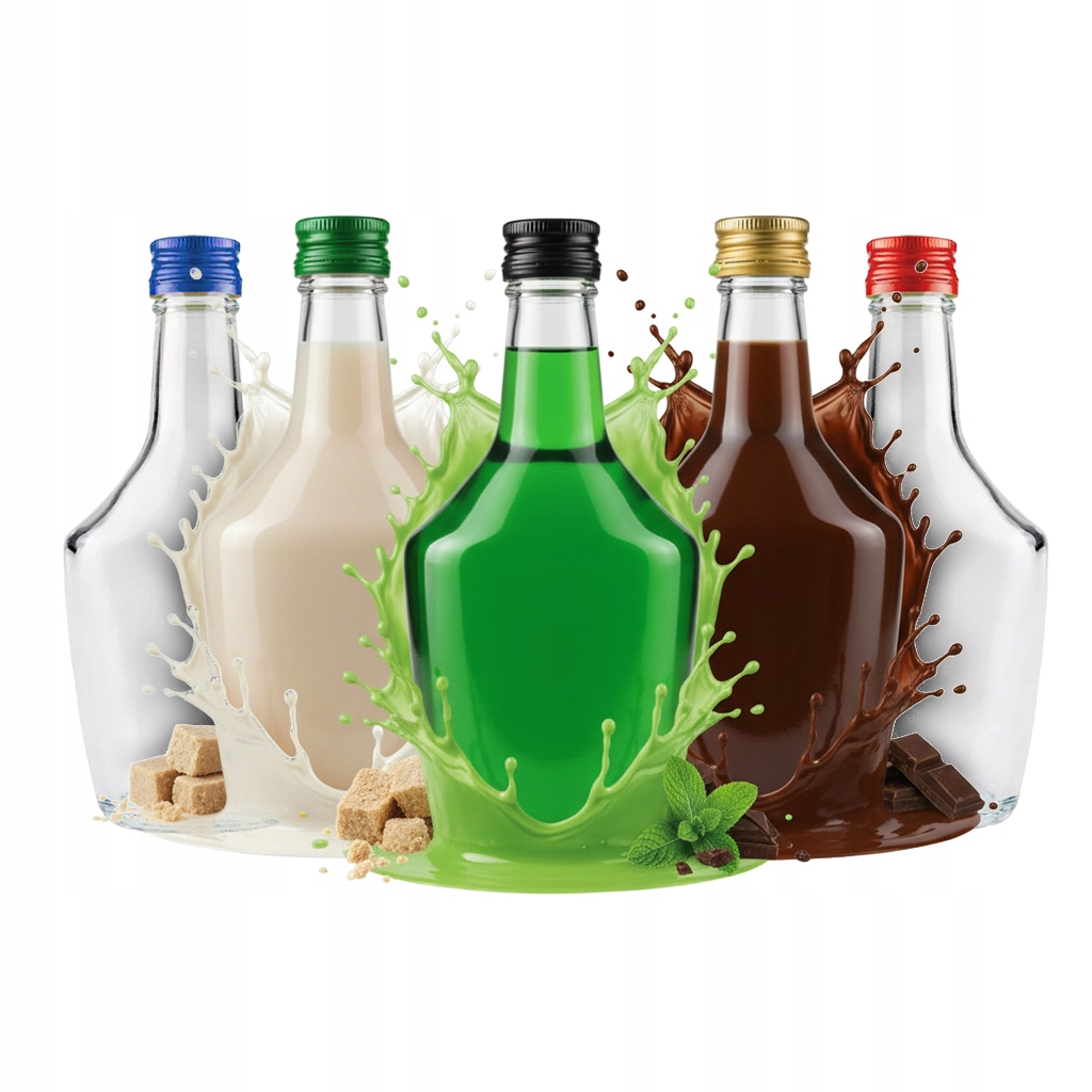 50x Skleněná láhev Nadšenec Koneser 250 ml na Vodku Bimber Svatba Dárek