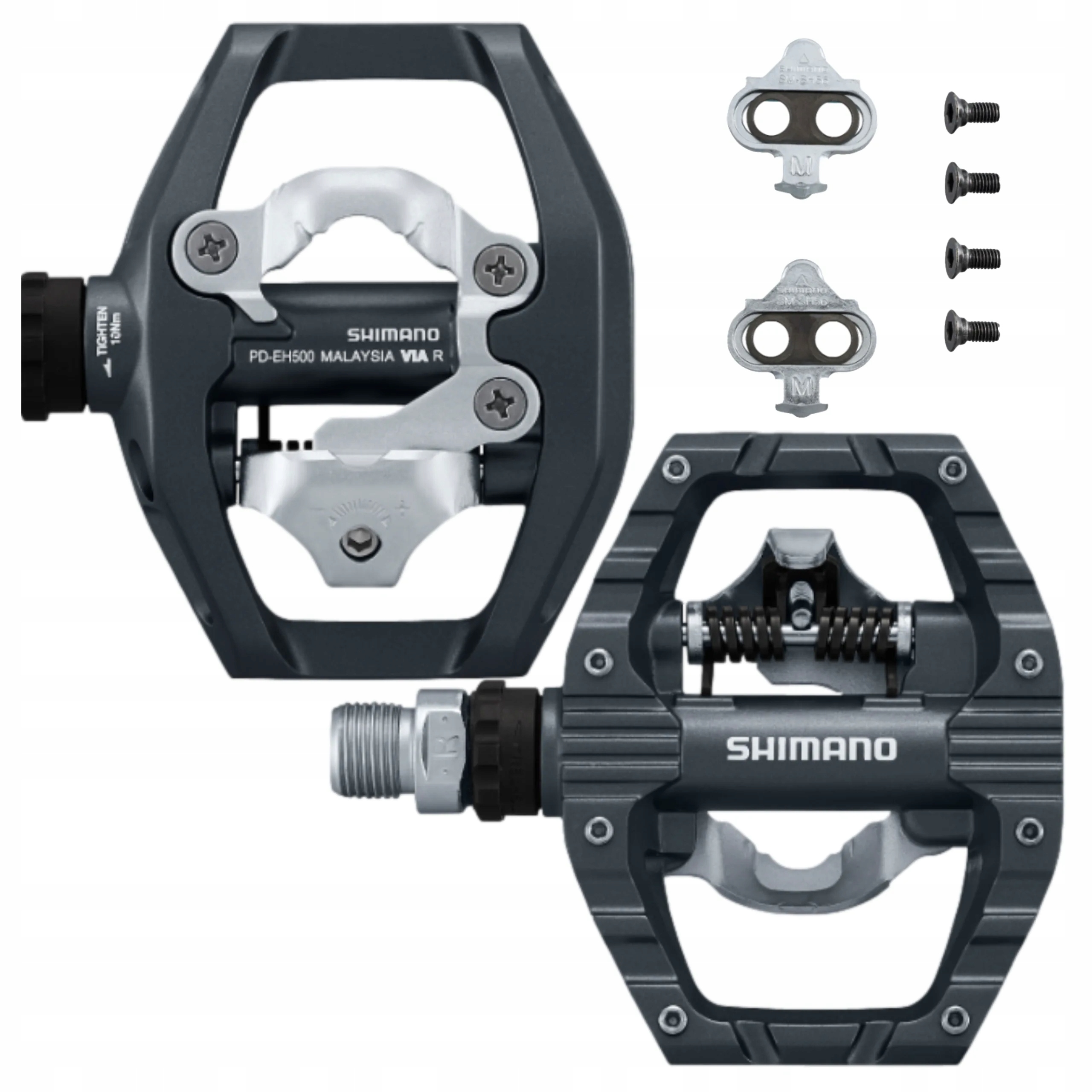 Pedały Rowerowe Dwustronne Platformowe i Spd Shimano PD-EH500 Bloki SH56